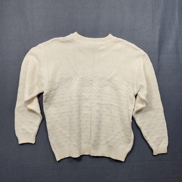 Vtg Mens Sweater Medium Northern Reflections Parkhurst Monochrome White Canada - Picture 16 of 16